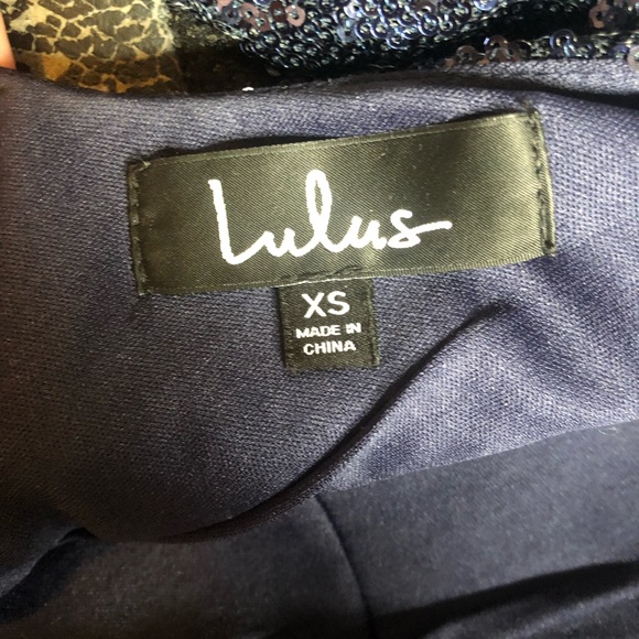 Lulu’s Navy Sequin Cocktail Dress - Picture 3 of 3